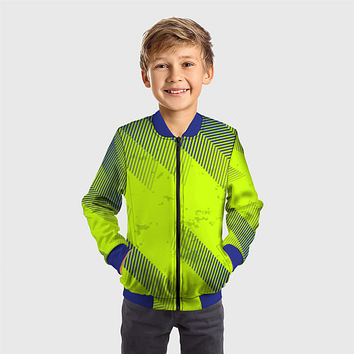 Детский бомбер Green sport style / 3D-Синий – фото 3