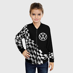 Бомбер детский Volkswagen racing flag, цвет: 3D-черный — фото 2
