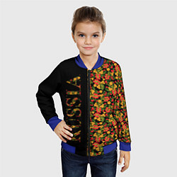 Бомбер детский Хохлома-символ России, цвет: 3D-синий — фото 2