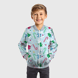 Бомбер детский Новогодний паттерн, цвет: 3D-серый — фото 2