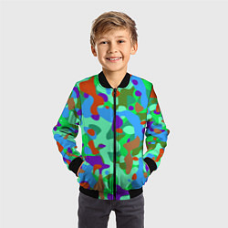 Бомбер детский Абстракция цвета, цвет: 3D-черный — фото 2