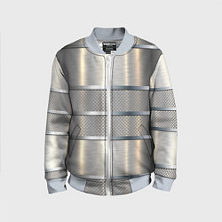 Бомбер детский Металлические полосы - текстура алюминия, цвет: 3D-серый