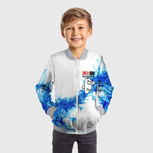 Детский бомбер Jdm style - Japan / 3D-Серый – фото 3