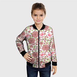 Бомбер детский Фламинго и лотосы, цвет: 3D-черный — фото 2