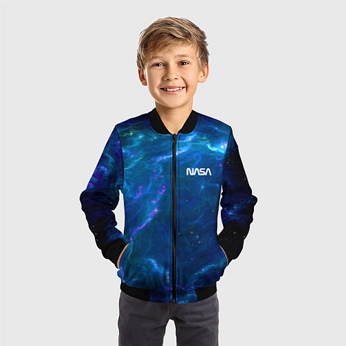 Детский бомбер Бескрайний космос - Nasa / 3D-Черный – фото 3
