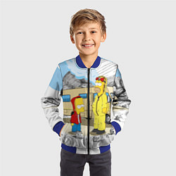 Бомбер детский Барт Симпсон и его папаша, цвет: 3D-синий — фото 2