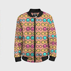 Бомбер детский Поп арт очки с глазами, цвет: 3D-черный