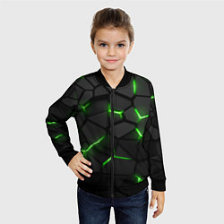 Бомбер детский Green neon steel, цвет: 3D-черный — фото 2