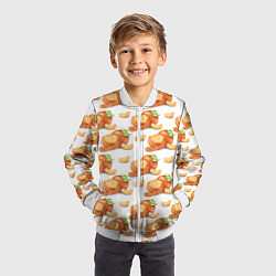 Бомбер детский Мандаринки - паттерн, цвет: 3D-белый — фото 2