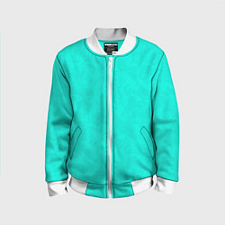 Бомбер детский Яркий бирюзовый текстурированный, цвет: 3D-белый
