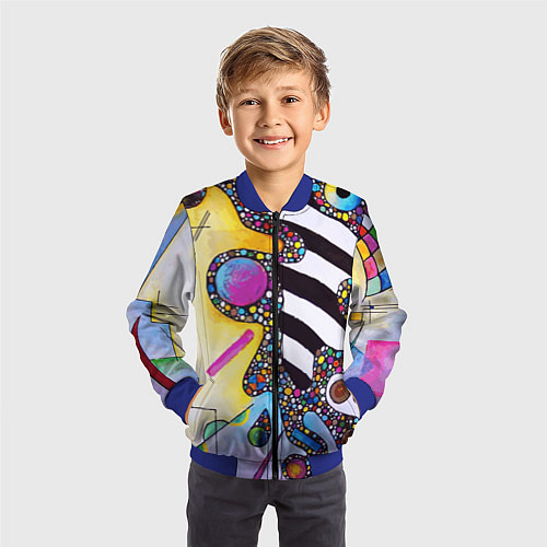 Детский бомбер Василий Кандинский Абстрактная композиция / 3D-Синий – фото 3