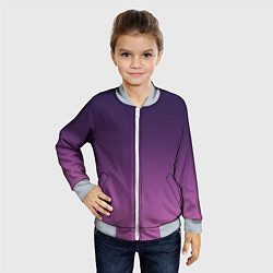 Бомбер детский Пурпурный-лиловый градиент, цвет: 3D-серый — фото 2