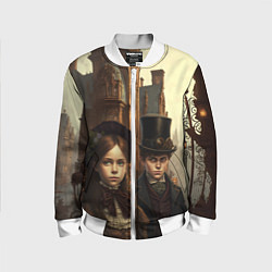 Бомбер детский Victorian boy and girl, цвет: 3D-белый