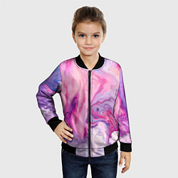 Бомбер детский Разлитая смешанная краска, цвет: 3D-черный — фото 2
