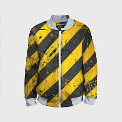 Детский бомбер WARNING - желто-черные полосы