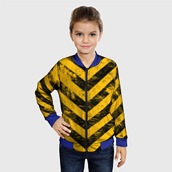 Бомбер детский WARNING - желто-черные полосы, цвет: 3D-синий — фото 2