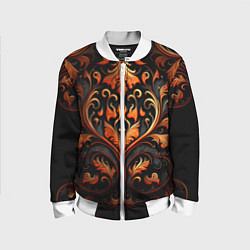 Бомбер детский Огненные узоры, цвет: 3D-белый
