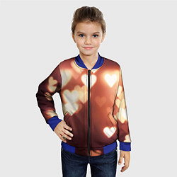 Бомбер детский Летящие сердечки, цвет: 3D-синий — фото 2