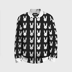 Бомбер детский Bunny pattern black, цвет: 3D-белый