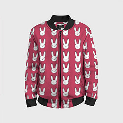 Бомбер детский Bunny Pattern red, цвет: 3D-черный