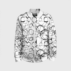 Бомбер детский Нейрографический узор, цвет: 3D-белый