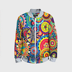 Бомбер детский Психоделика калейдоскоп, цвет: 3D-серый