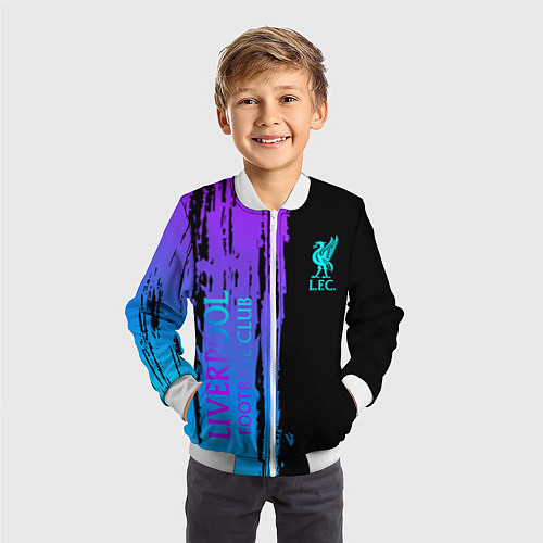 Детский бомбер Liverpool FC sport / 3D-Белый – фото 3