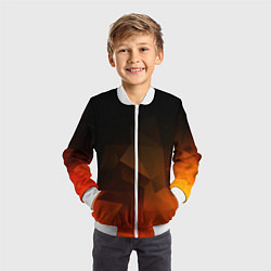 Бомбер детский Абстрактное пламя, цвет: 3D-белый — фото 2
