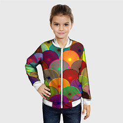 Бомбер детский Multicolored circles, цвет: 3D-белый — фото 2