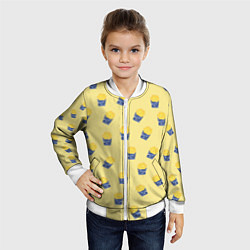 Бомбер детский Картофель фри - паттерн: желтый, цвет: 3D-белый — фото 2