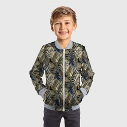 Бомбер детский Оливковый тропический узор, цвет: 3D-серый — фото 2