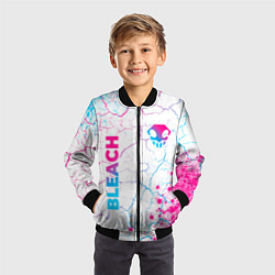Бомбер детский Bleach neon gradient style: надпись, символ, цвет: 3D-черный — фото 2