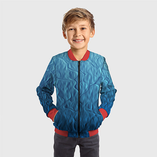 Детский бомбер Волнистый узор / 3D-Красный – фото 3