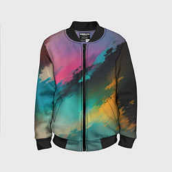Бомбер детский Абстрактный туман, цвет: 3D-черный