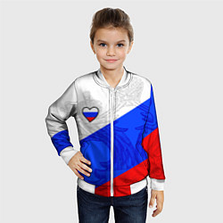 Бомбер детский Сердечко - Россия, цвет: 3D-белый — фото 2
