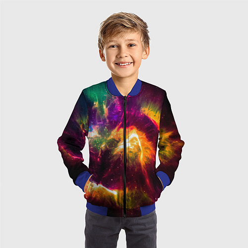 Детский бомбер Небула в космосе разноцветная - нейронная сеть / 3D-Синий – фото 3