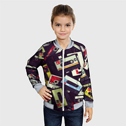 Бомбер детский Кассета 90-е, цвет: 3D-серый — фото 2