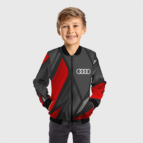 Детский бомбер Audi sports racing / 3D-Черный – фото 3