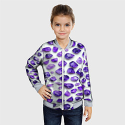 Бомбер детский Россыпь аметистов, цвет: 3D-серый — фото 2