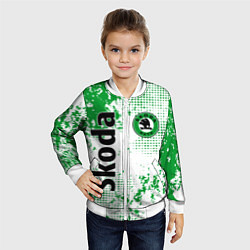 Бомбер детский Skoda auto logo, цвет: 3D-белый — фото 2