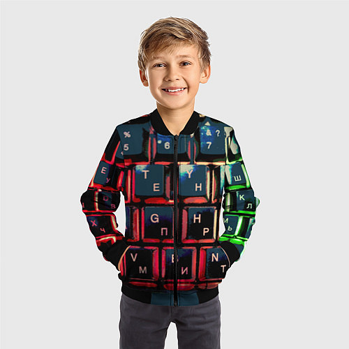 Детский бомбер Клавиатура черный / 3D-Черный – фото 3