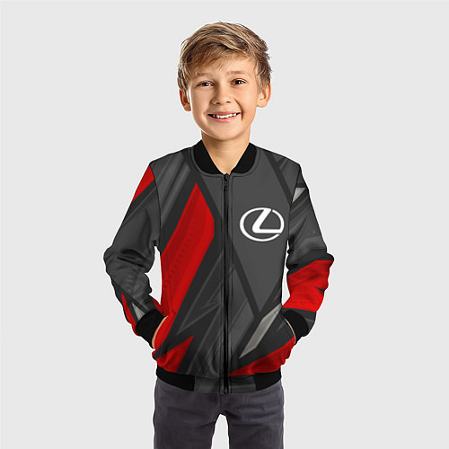 Детский бомбер Lexus sports racing / 3D-Черный – фото 3