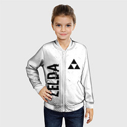 Бомбер детский Zelda glitch на светлом фоне: надпись, символ, цвет: 3D-белый — фото 2