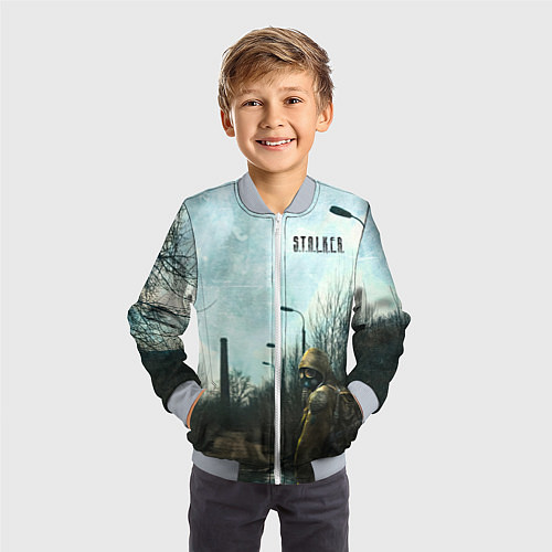 Детский бомбер Stalker одиночка на дороге / 3D-Серый – фото 3