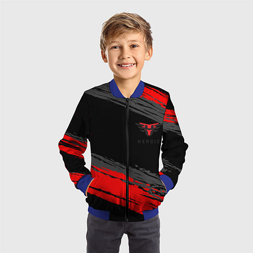 Детский бомбер Heroic black / 3D-Синий – фото 3