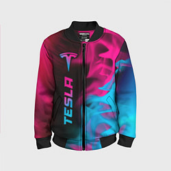 Бомбер детский Tesla - neon gradient: по-вертикали, цвет: 3D-черный