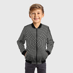 Бомбер детский Оптическая иллюзия спираль, цвет: 3D-черный — фото 2