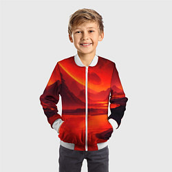 Бомбер детский Лавовая планета, цвет: 3D-белый — фото 2
