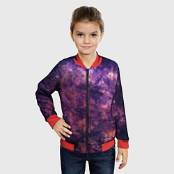 Бомбер детский Текстура - Purple galaxy, цвет: 3D-красный — фото 2