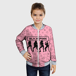 Бомбер детский Blackpink силуэт, цвет: 3D-серый — фото 2